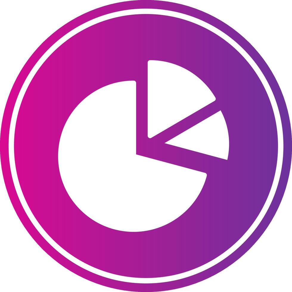 Pie Chart Glyph Gradient Circle Icon vector