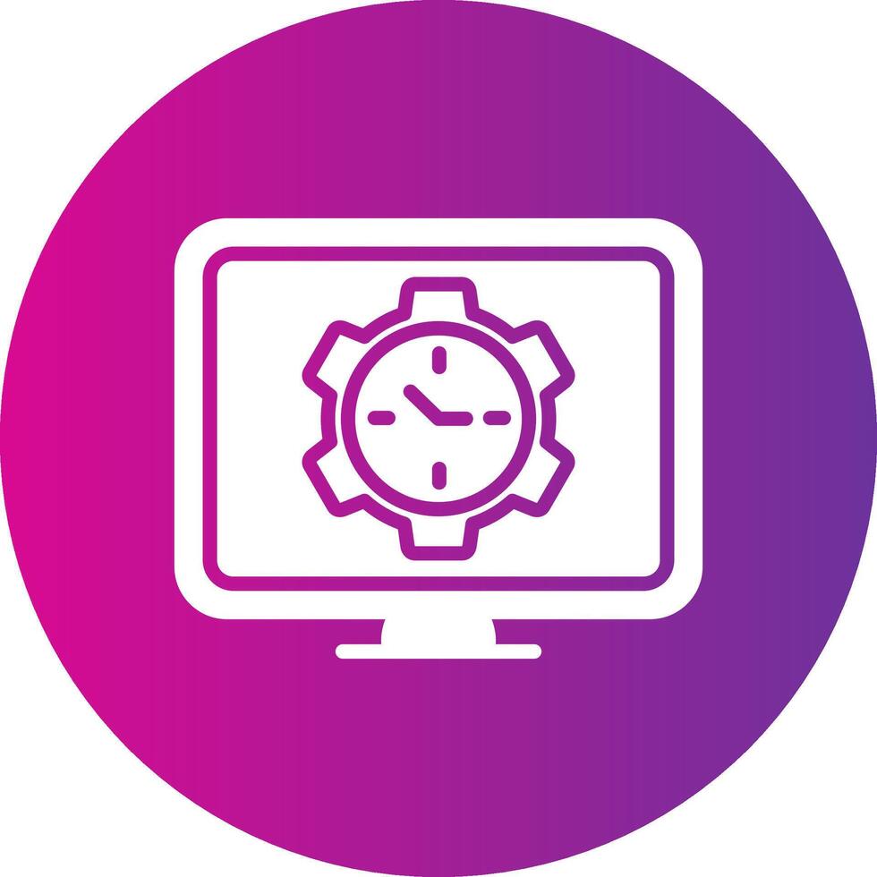 Time Management Glyph Gradient Circle Icon vector