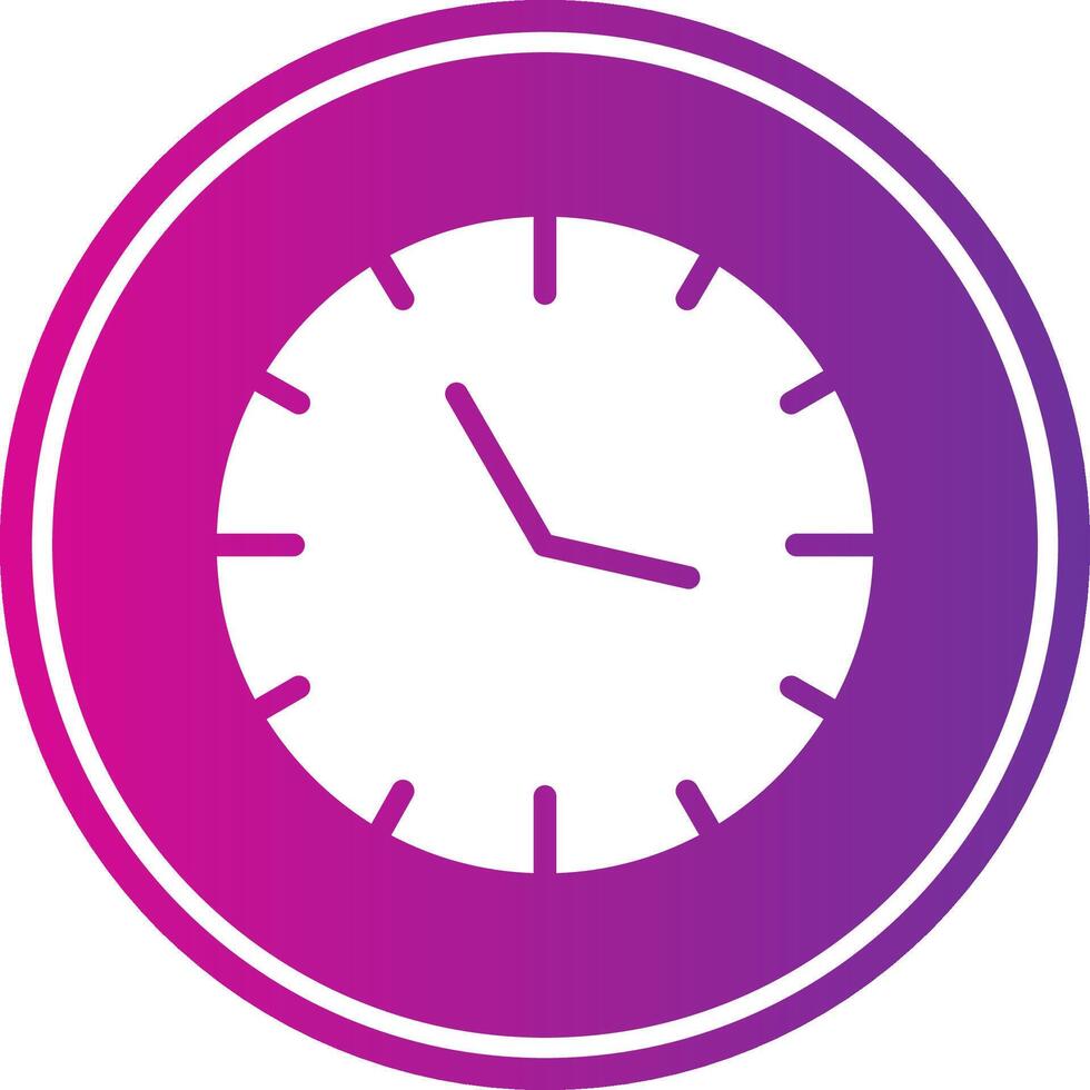 Clock Glyph Gradient Circle Icon vector