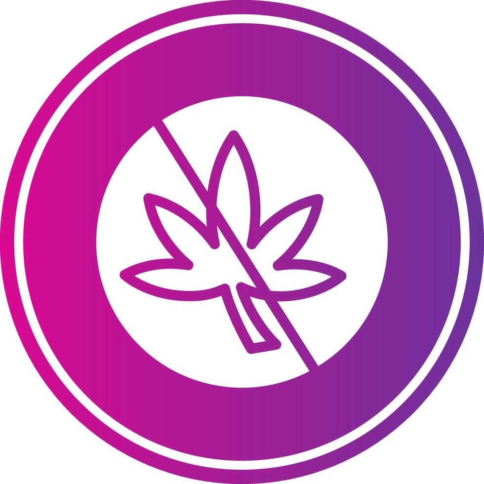 No Weed Glyph Gradient Circle Icon vector