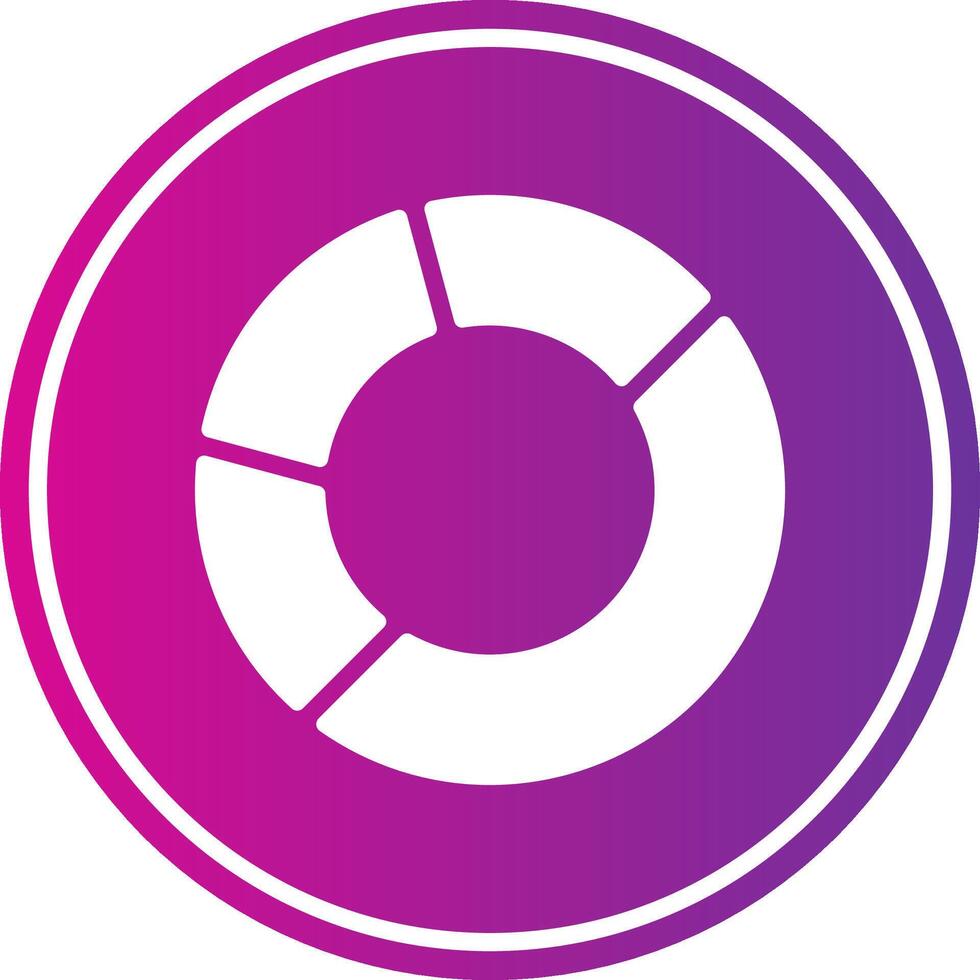 Pie Chart Glyph Gradient Circle Icon vector