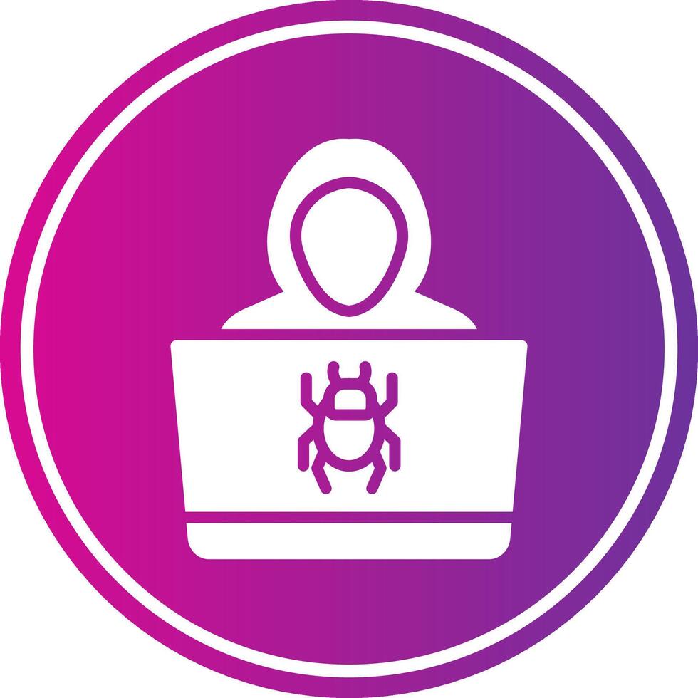 Hacker Glyph Gradient Circle Icon vector