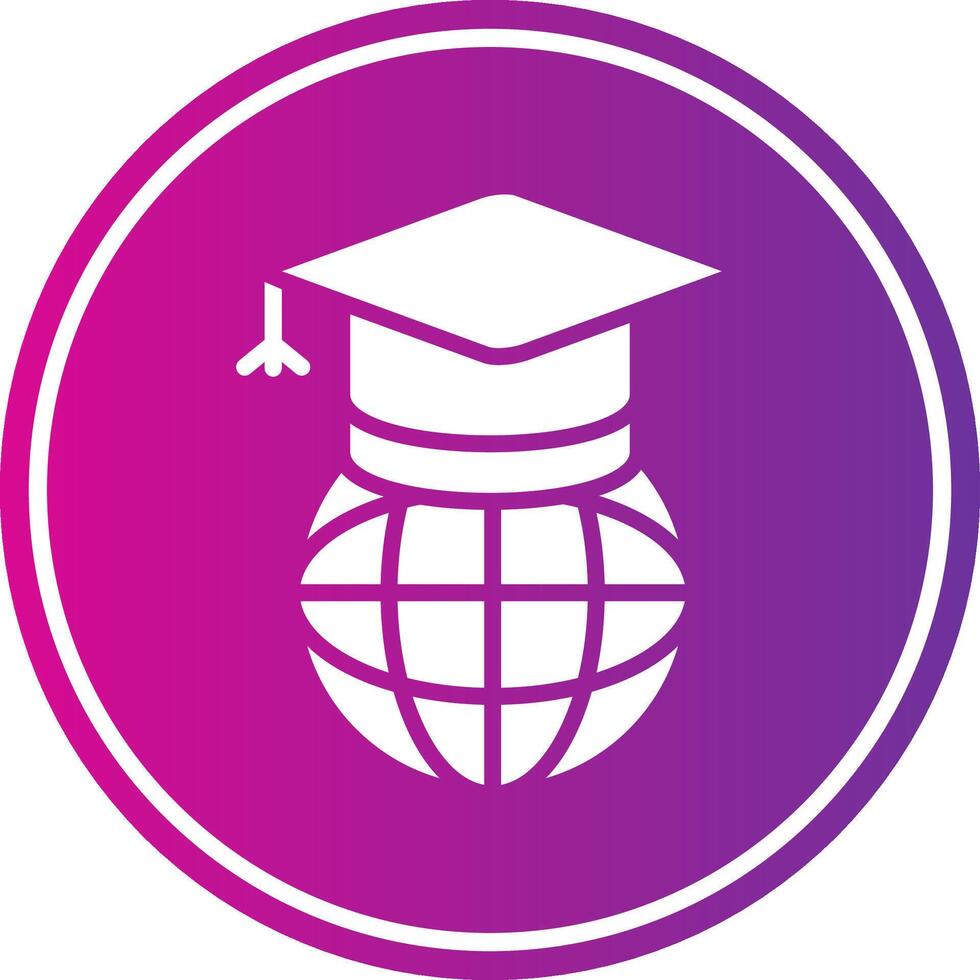 Worldwide Learning Glyph Gradient Circle Icon vector