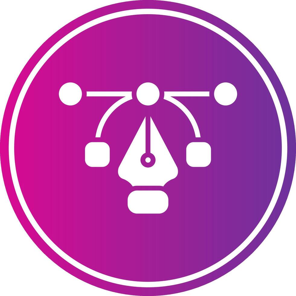 Pen Tool Glyph Gradient Circle Icon vector