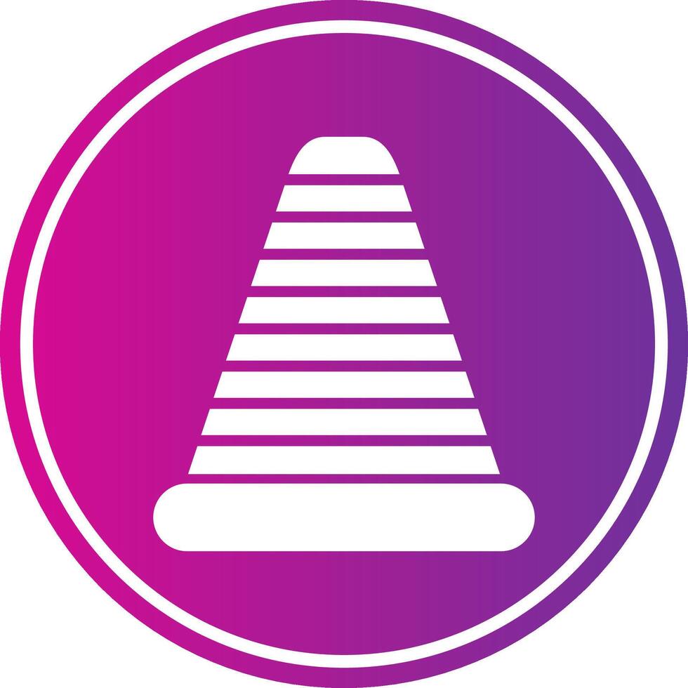 Traffic Cone Glyph Gradient Circle Icon vector