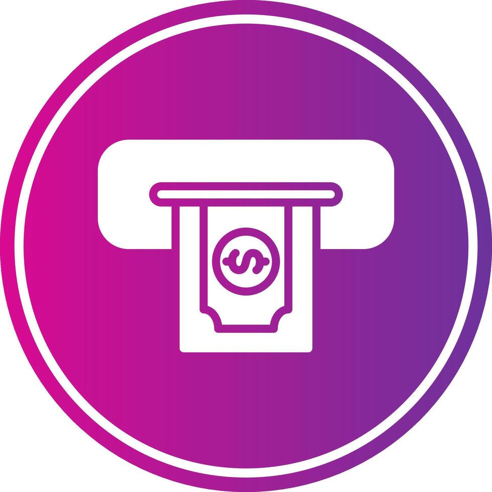 Cash Withdraw Glyph Gradient Circle Icon vector