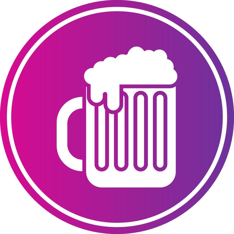 Beer Glyph Gradient Circle Icon vector