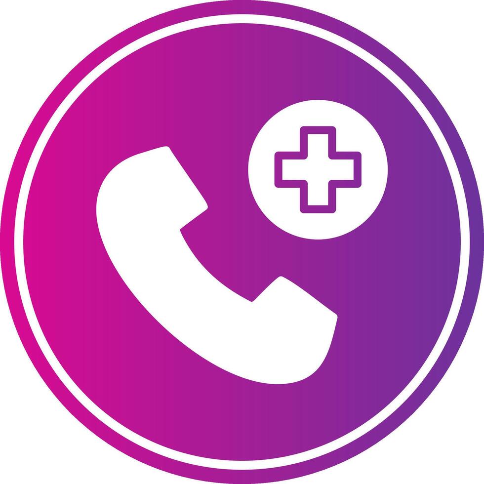 Emergency Call Glyph Gradient Circle Icon vector