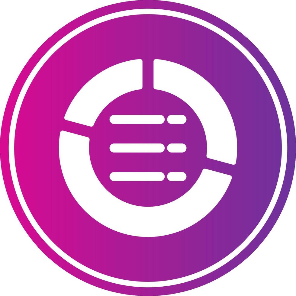 Pie Chart Glyph Gradient Circle Icon vector