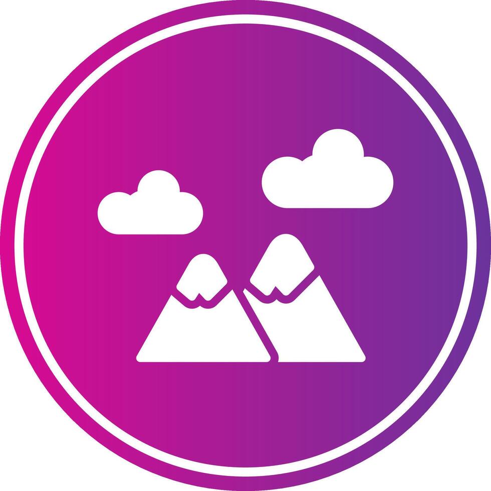 Mountain Glyph Gradient Circle Icon vector