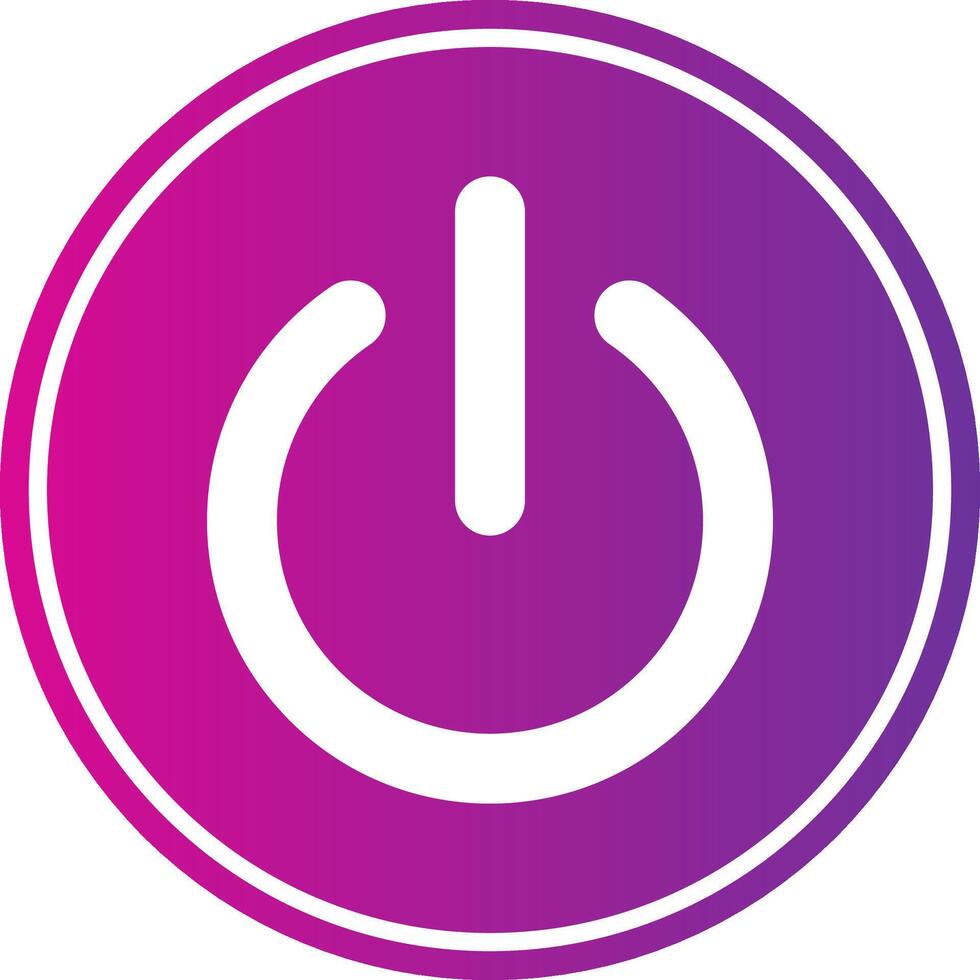 Power Glyph Gradient Circle Icon vector