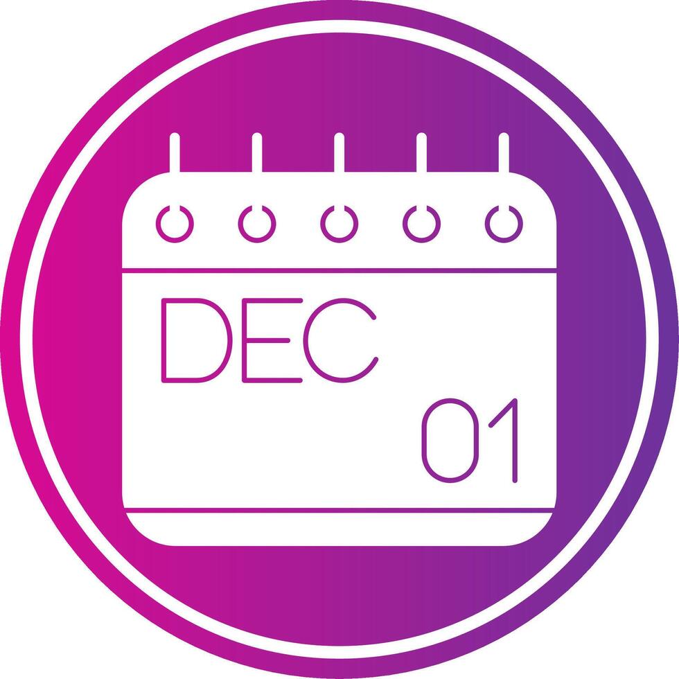December Glyph Gradient Circle Icon vector