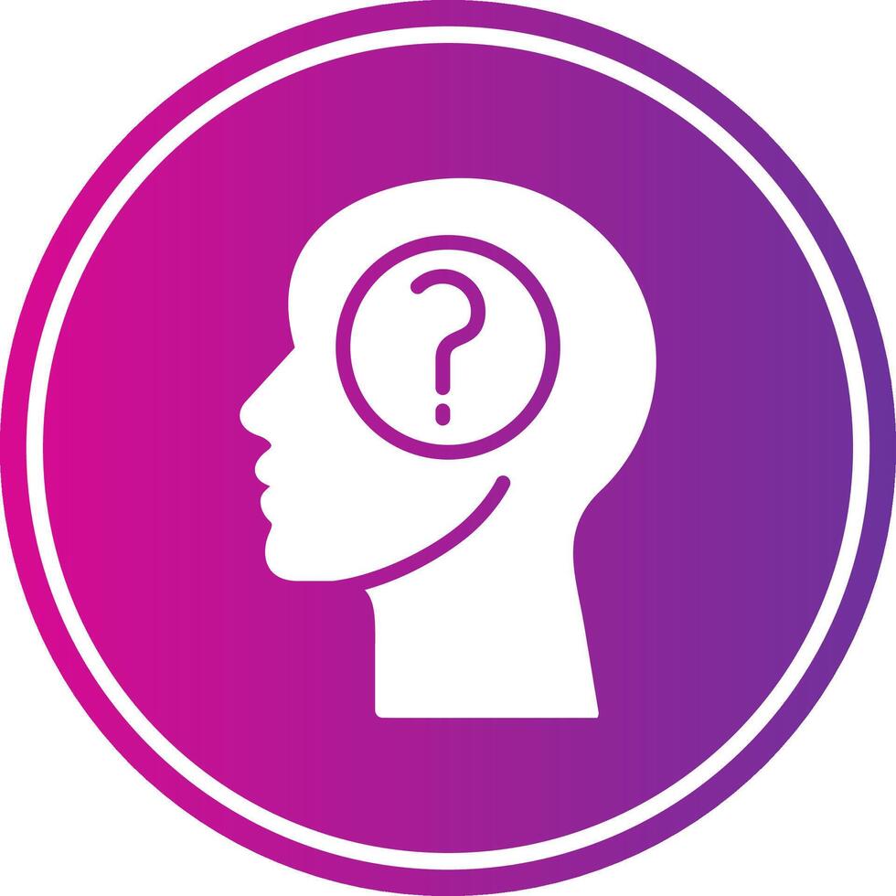 Head Glyph Gradient Circle Icon vector