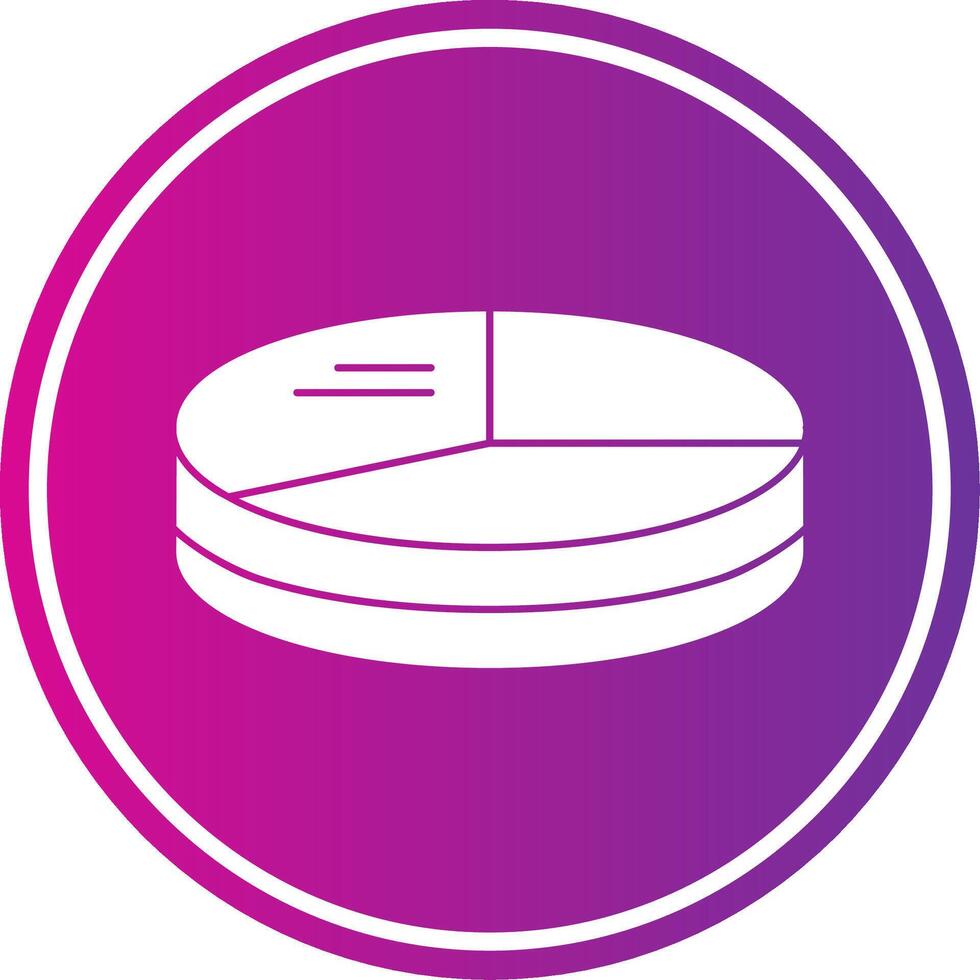 3D Pie Chart Glyph Gradient Circle Icon vector