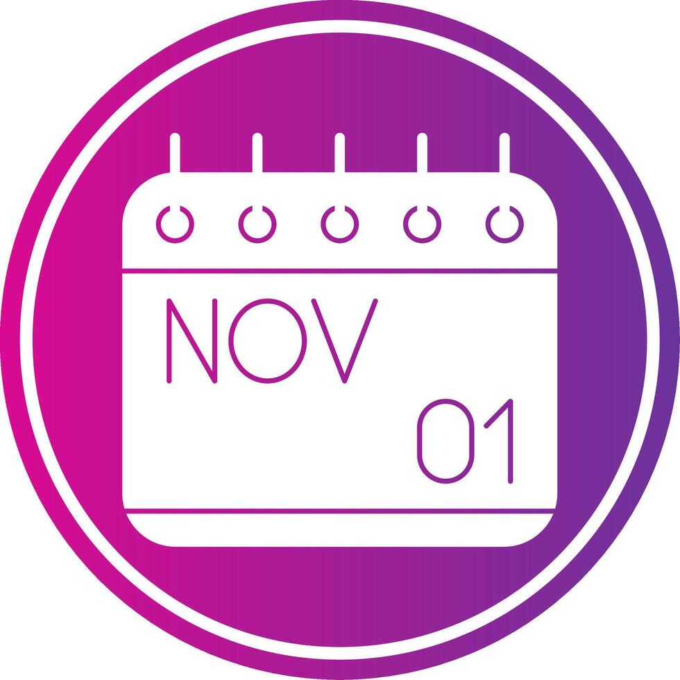 November Glyph Gradient Circle Icon vector