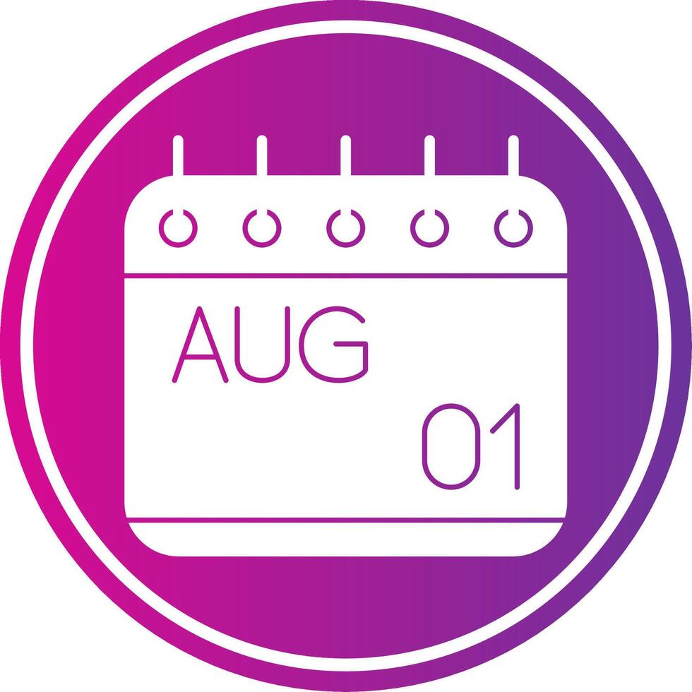August Glyph Gradient Circle Icon vector