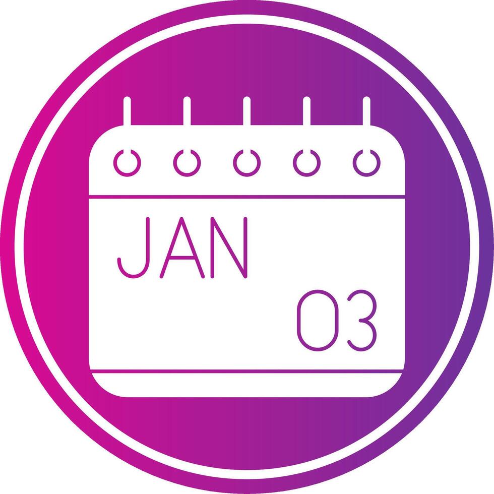 January Glyph Gradient Circle Icon vector