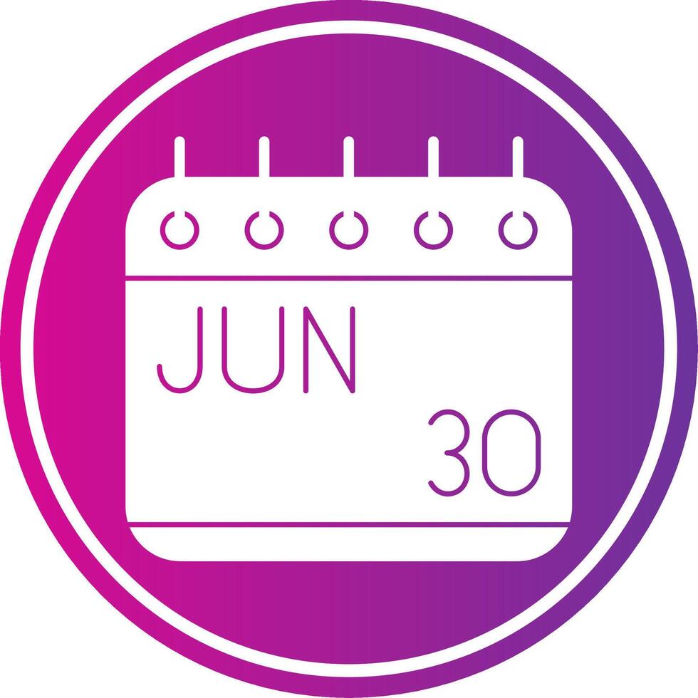 June Glyph Gradient Circle Icon vector