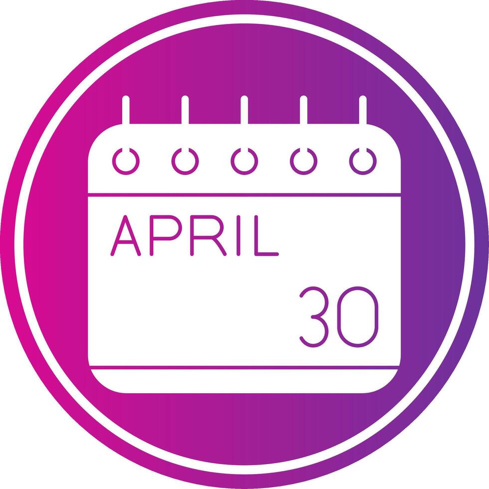 April Glyph Gradient Circle Icon vector
