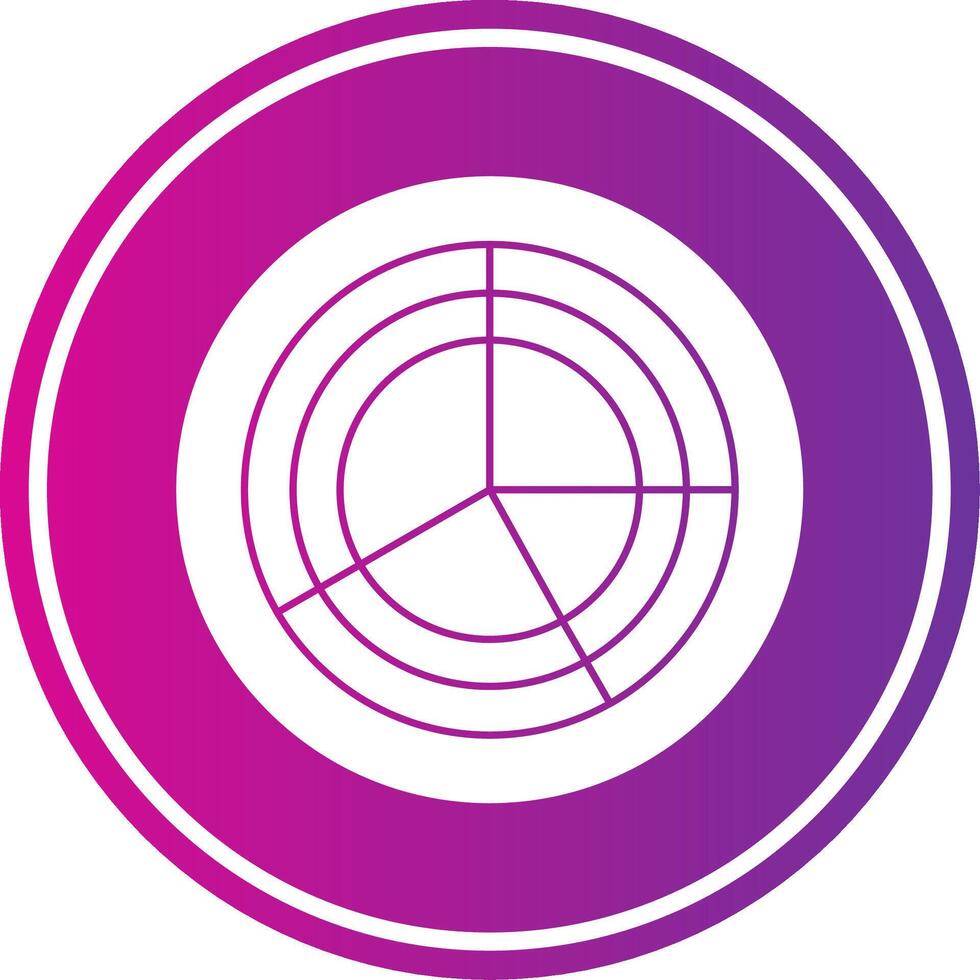 Radar Pie Chart Glyph Gradient Circle Icon vector