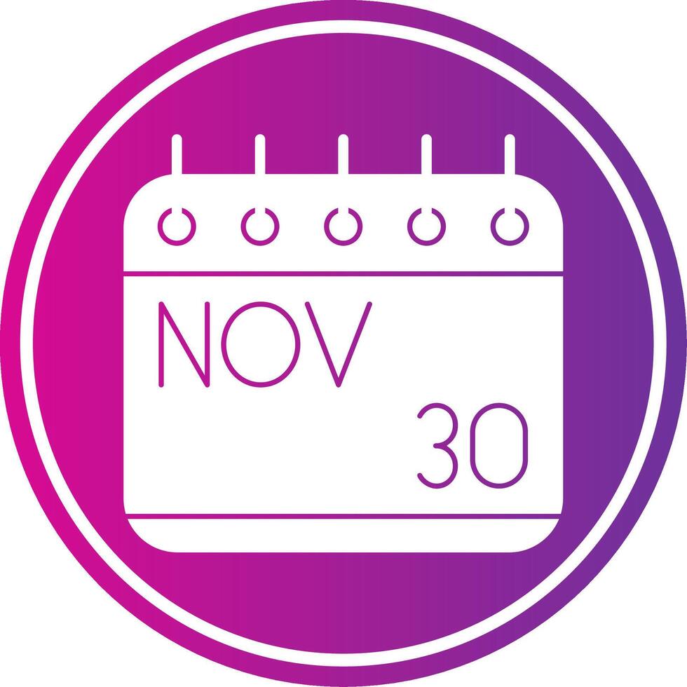November Glyph Gradient Circle Icon vector
