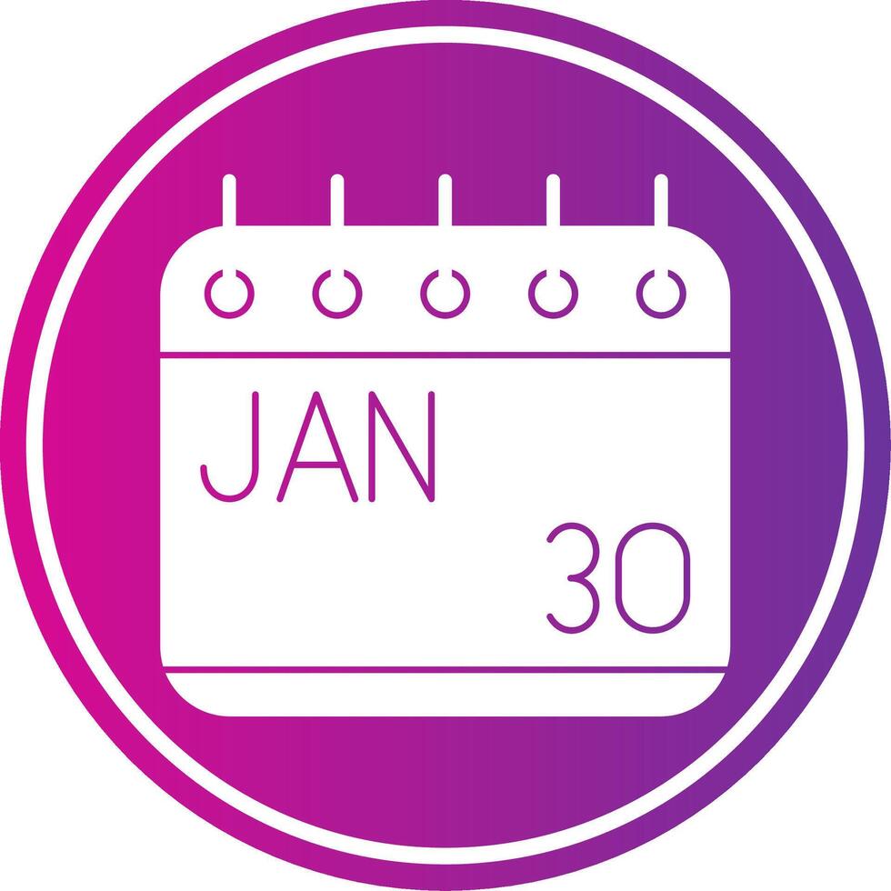 January Glyph Gradient Circle Icon vector