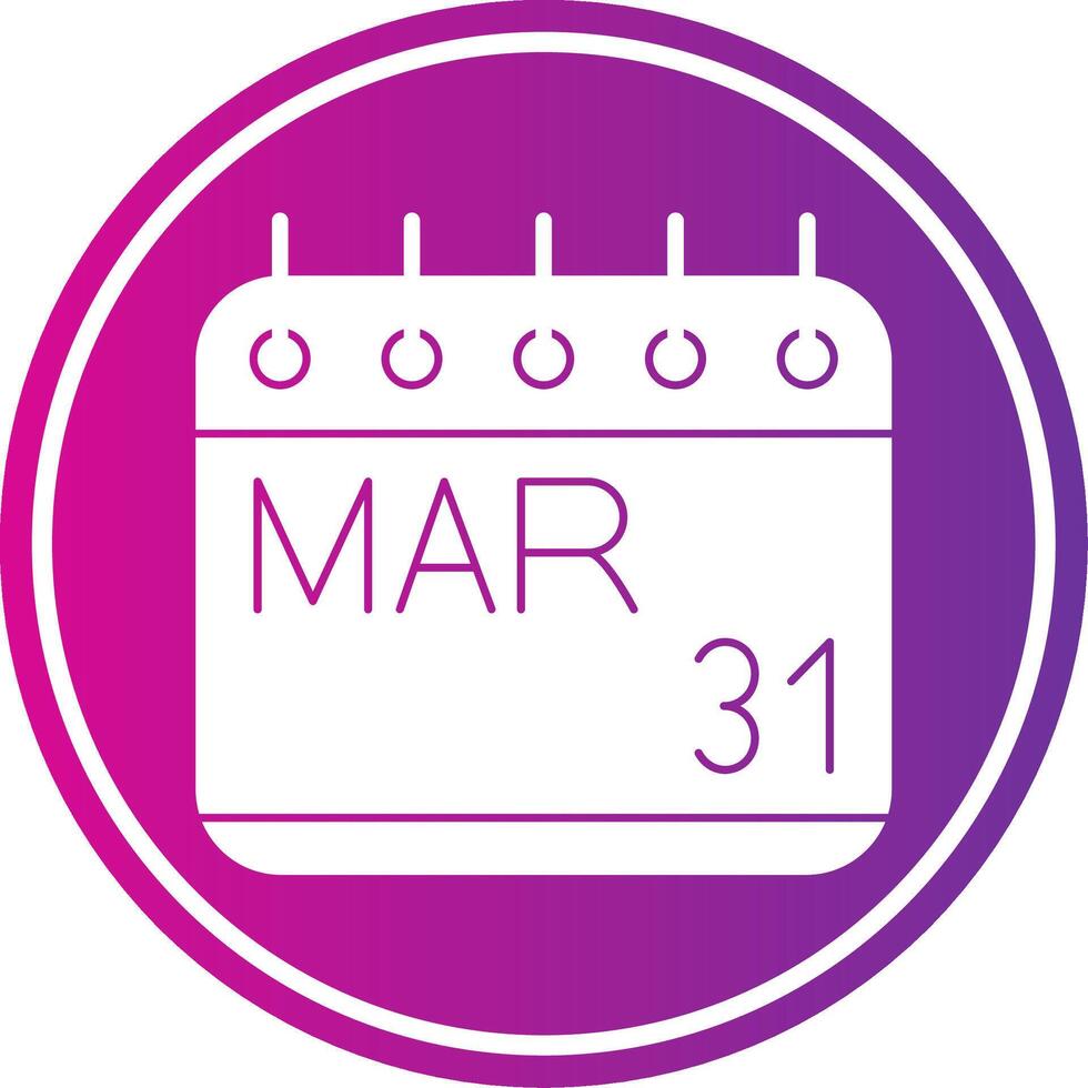 March Glyph Gradient Circle Icon vector