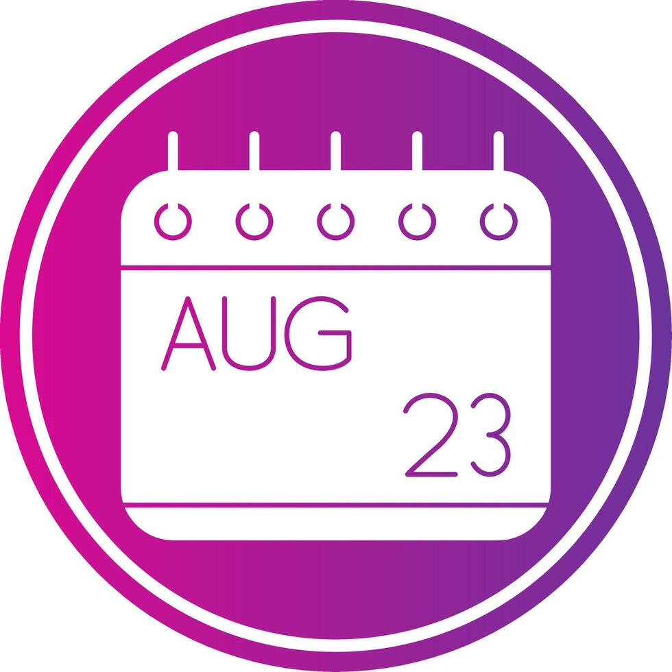 August Glyph Gradient Circle Icon vector