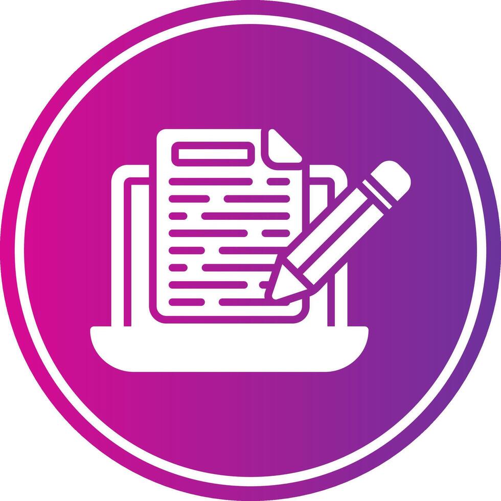 Blog Glyph Gradient Circle Icon vector