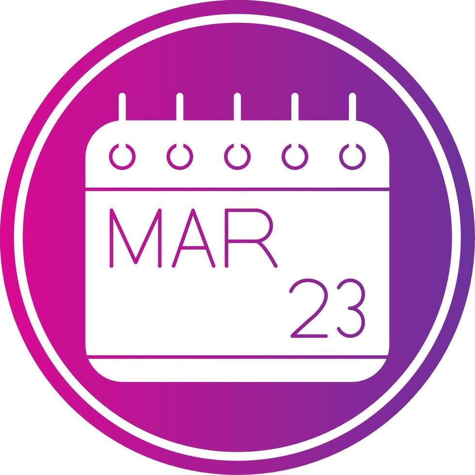 March Glyph Gradient Circle Icon vector