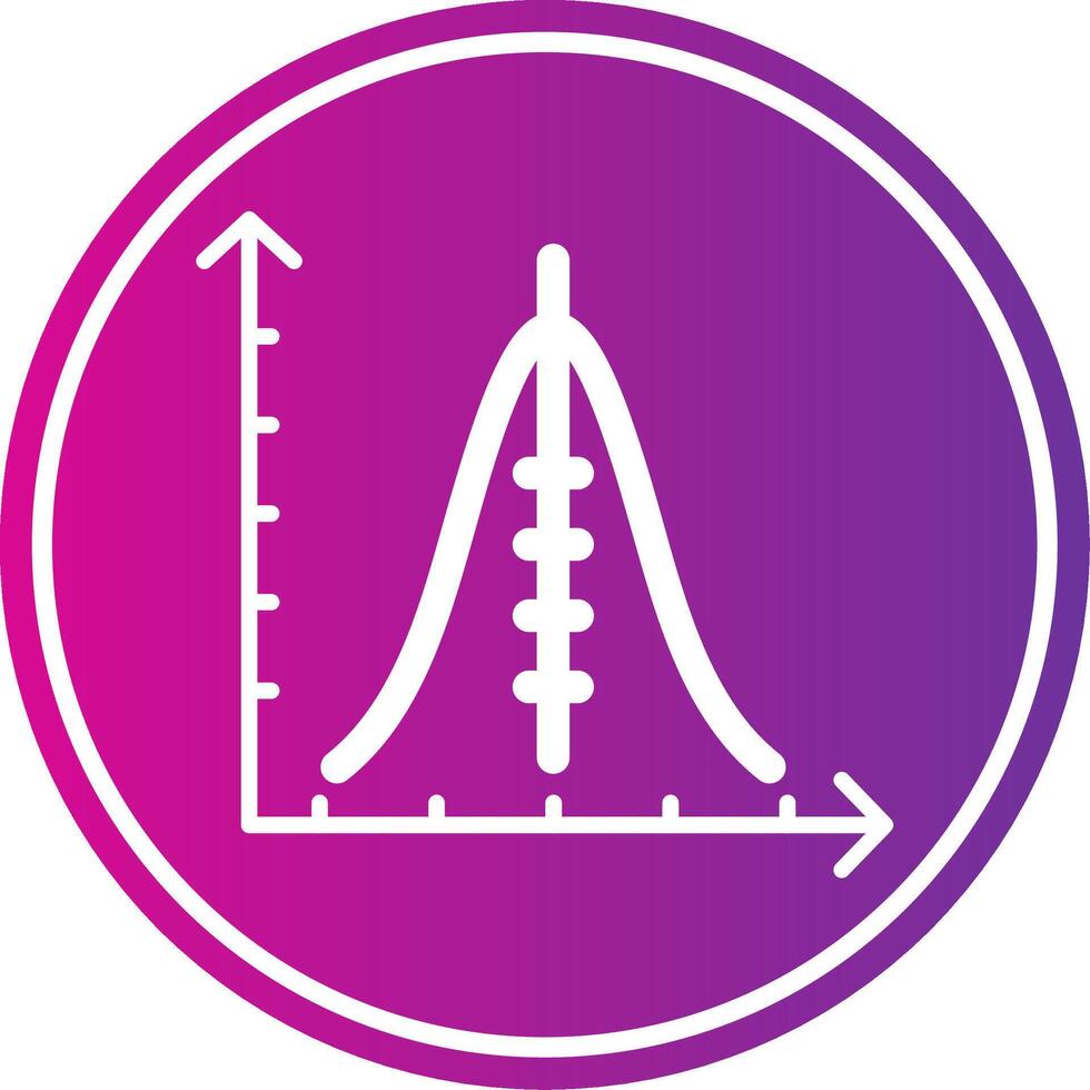 Histogram Glyph Gradient Circle Icon vector