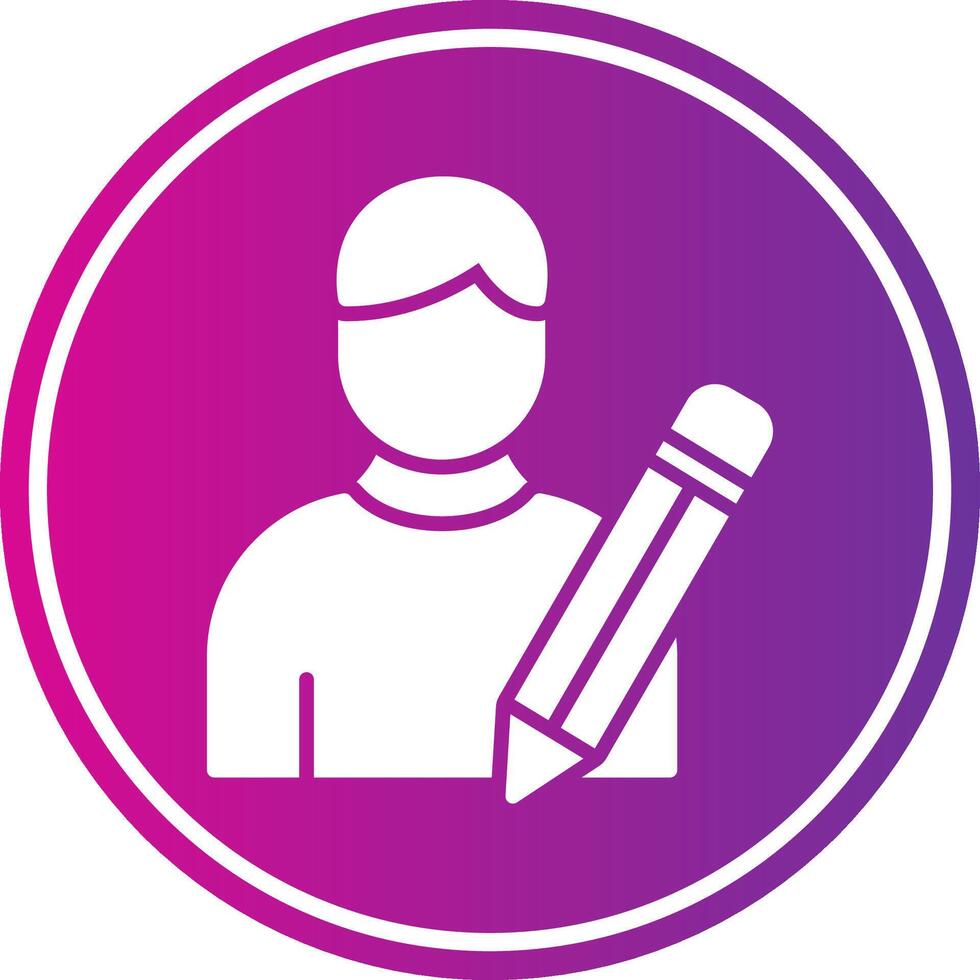 Writer Glyph Gradient Circle Icon vector