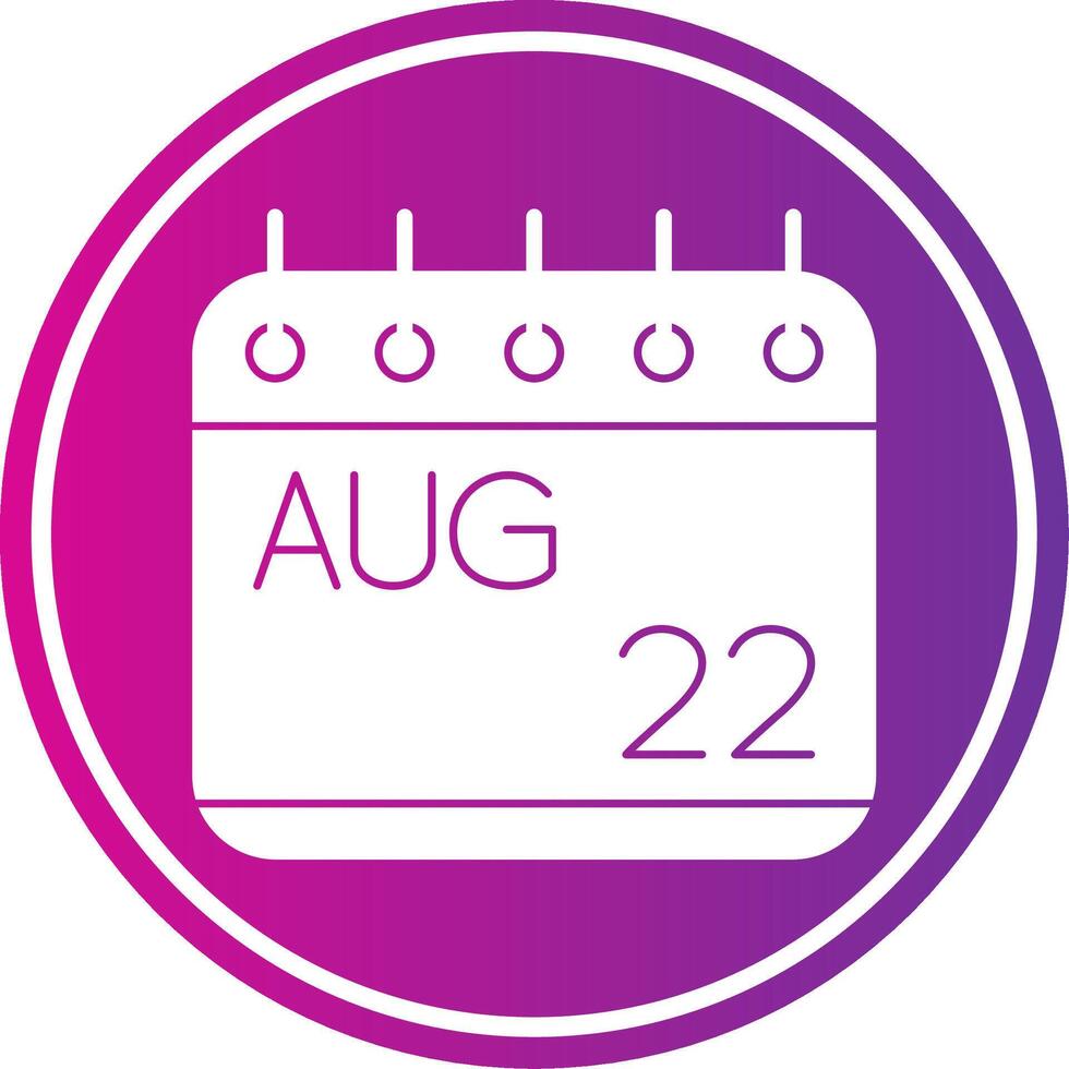 August Glyph Gradient Circle Icon vector