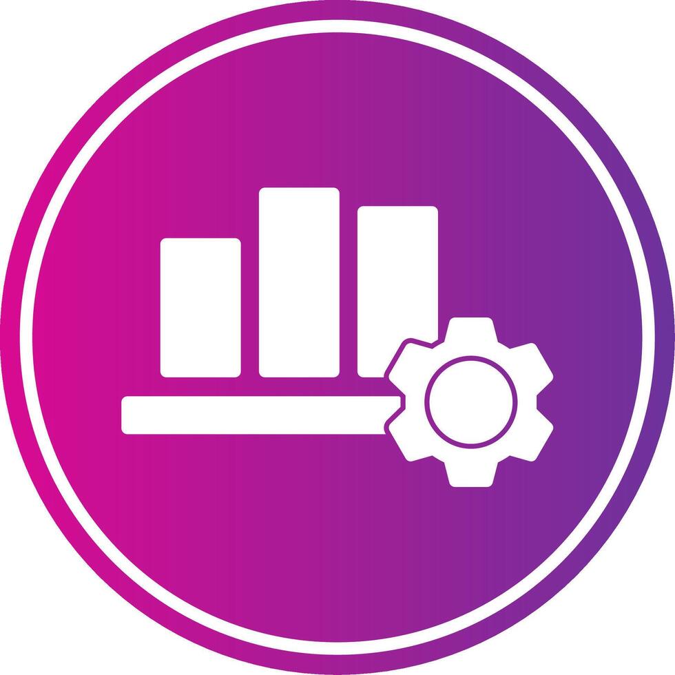 Bar Chart Glyph Gradient Circle Icon vector