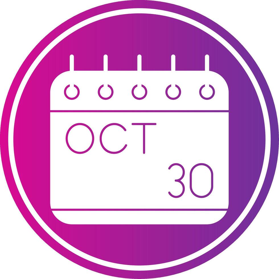 October Glyph Gradient Circle Icon vector