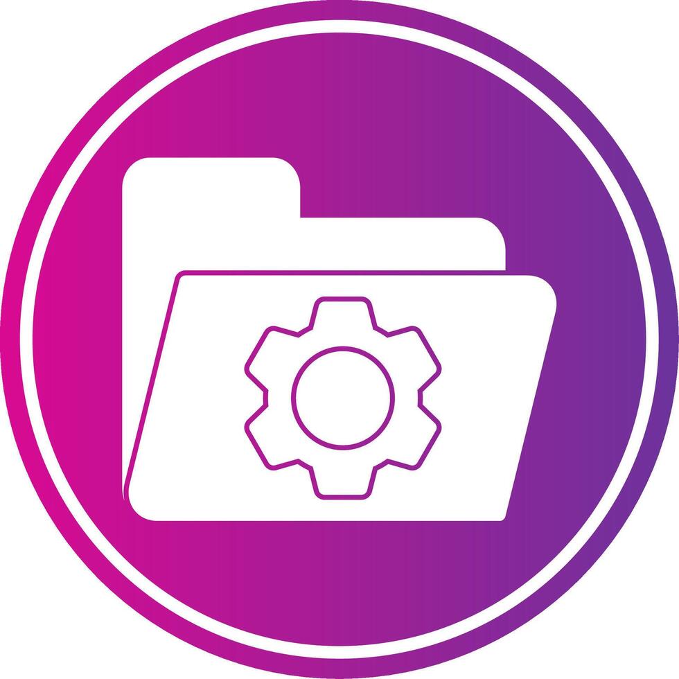 Folder Glyph Gradient Circle Icon vector