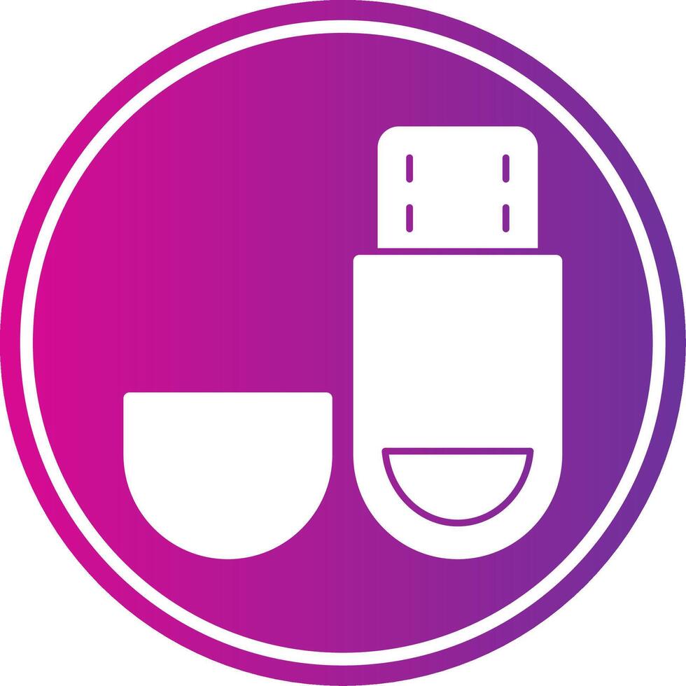 Usb Drive Glyph Gradient Circle Icon vector