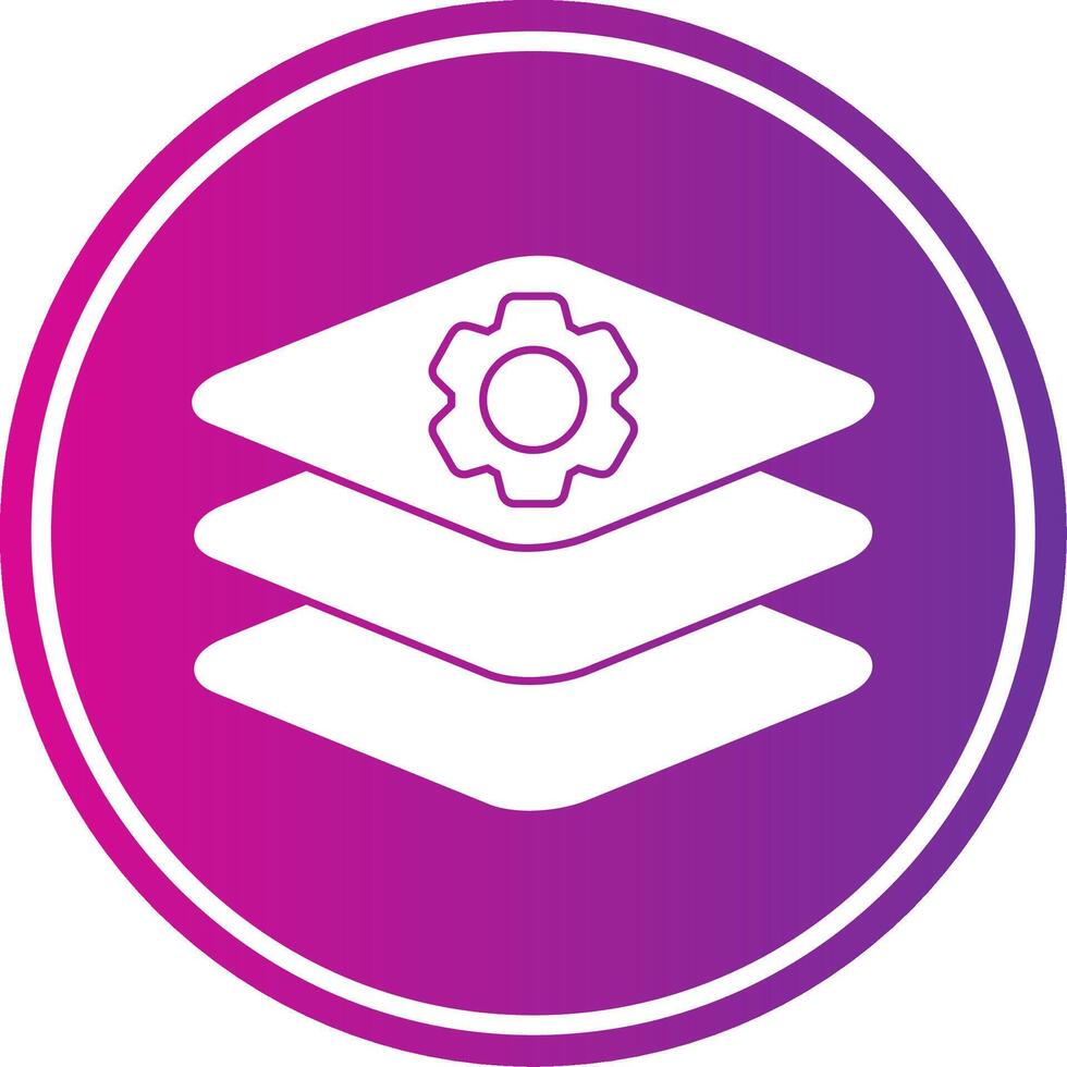 Layers Glyph Gradient Circle Icon vector