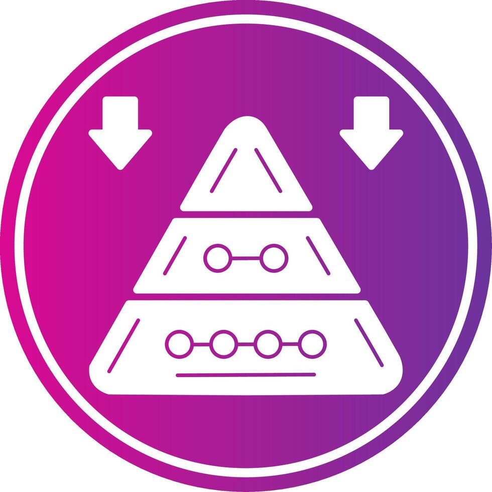 Pyramid Chart Glyph Gradient Circle Icon vector