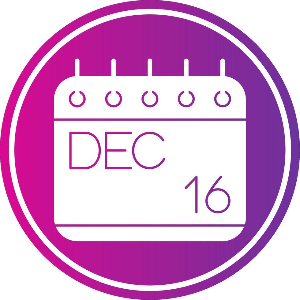 December Glyph Gradient Circle Icon vector