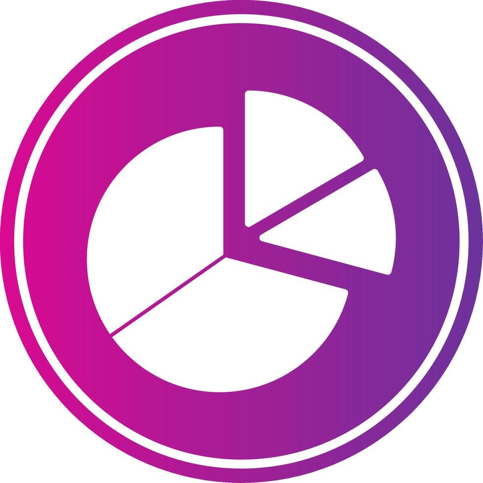 Half Pie Chart Glyph Gradient Circle Icon vector