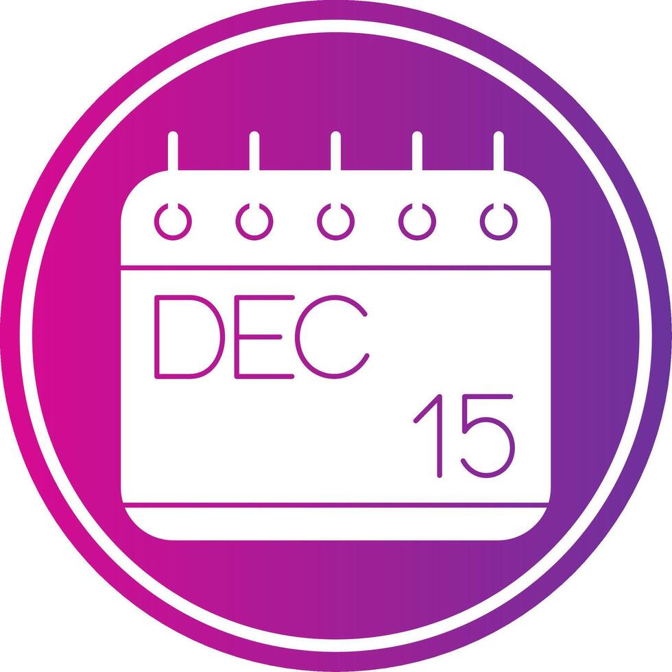 December Glyph Gradient Circle Icon vector