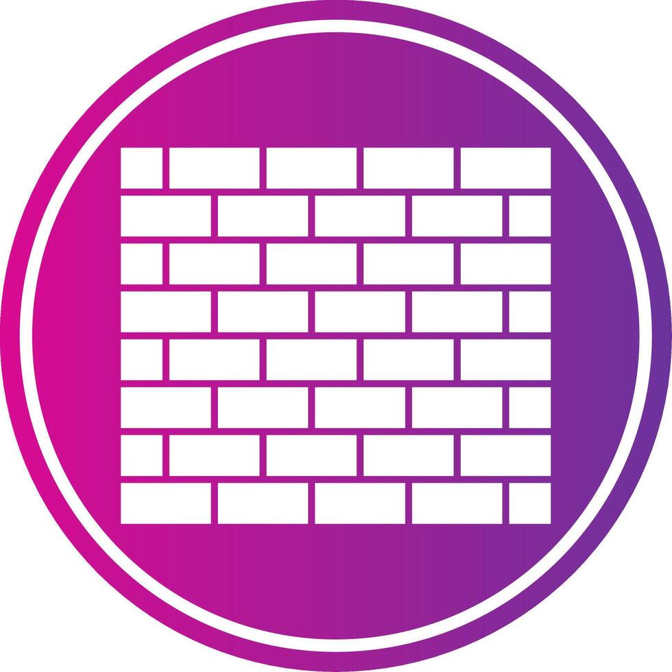 Brick Wall Glyph Gradient Circle Icon vector