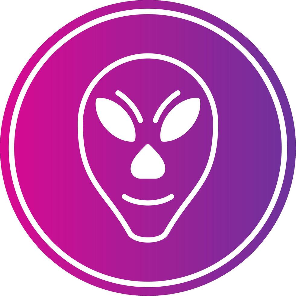 Alien Glyph Gradient Circle Icon vector