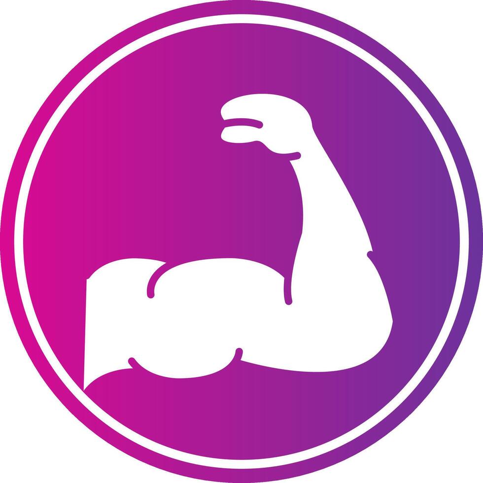 Strong Glyph Gradient Circle Icon vector