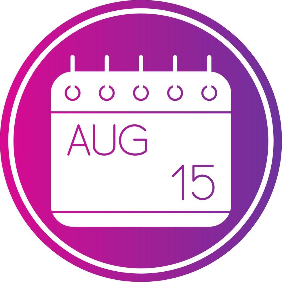 August Glyph Gradient Circle Icon vector