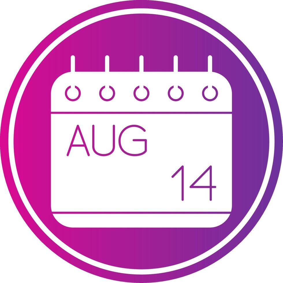 August Glyph Gradient Circle Icon vector