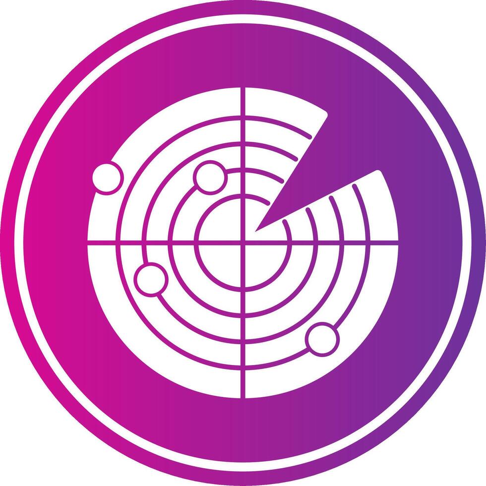 Radar Glyph Gradient Circle Icon vector