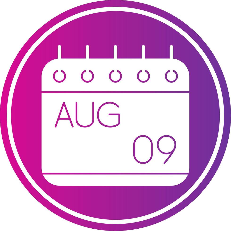 August Glyph Gradient Circle Icon vector