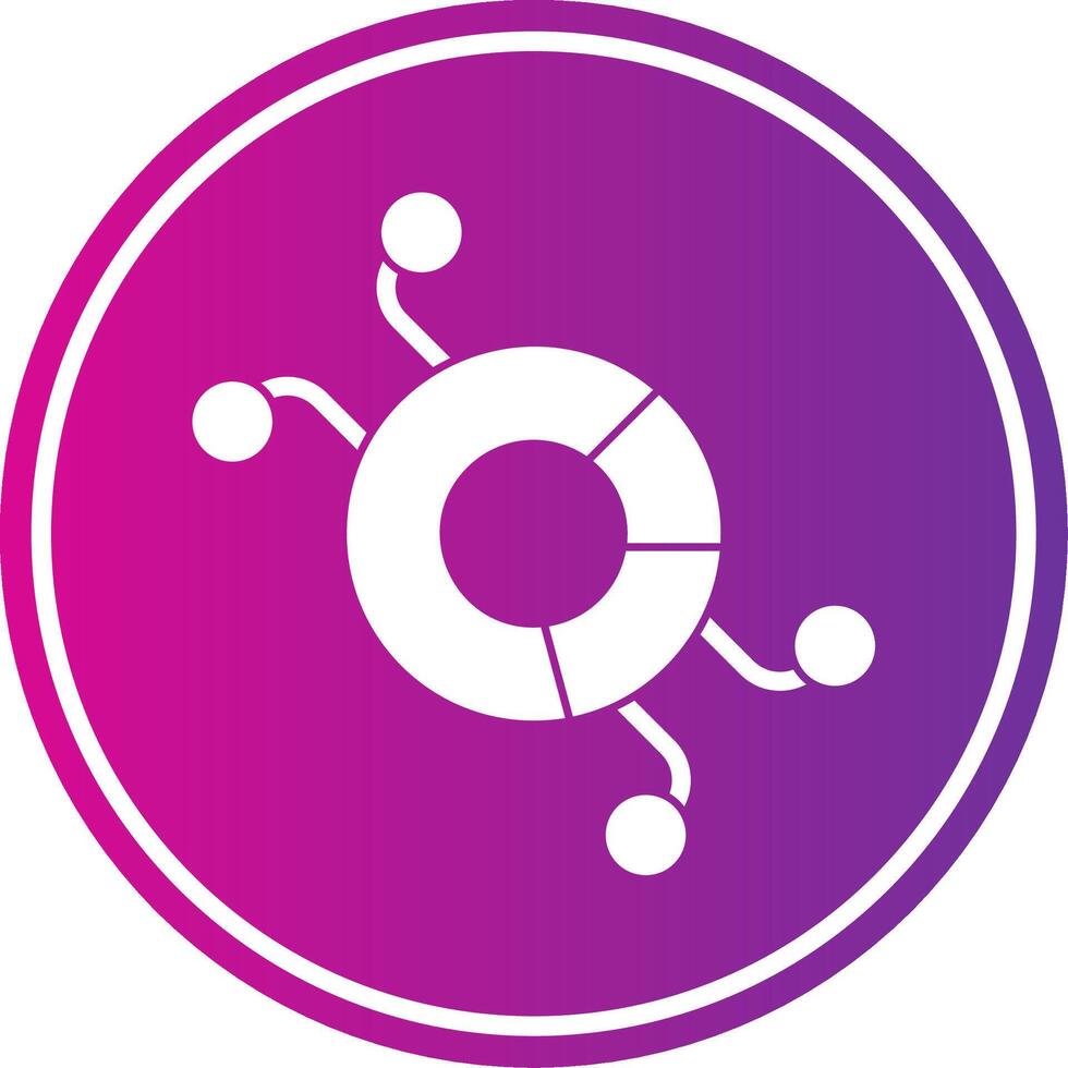 Pie Chart Glyph Gradient Circle Icon vector